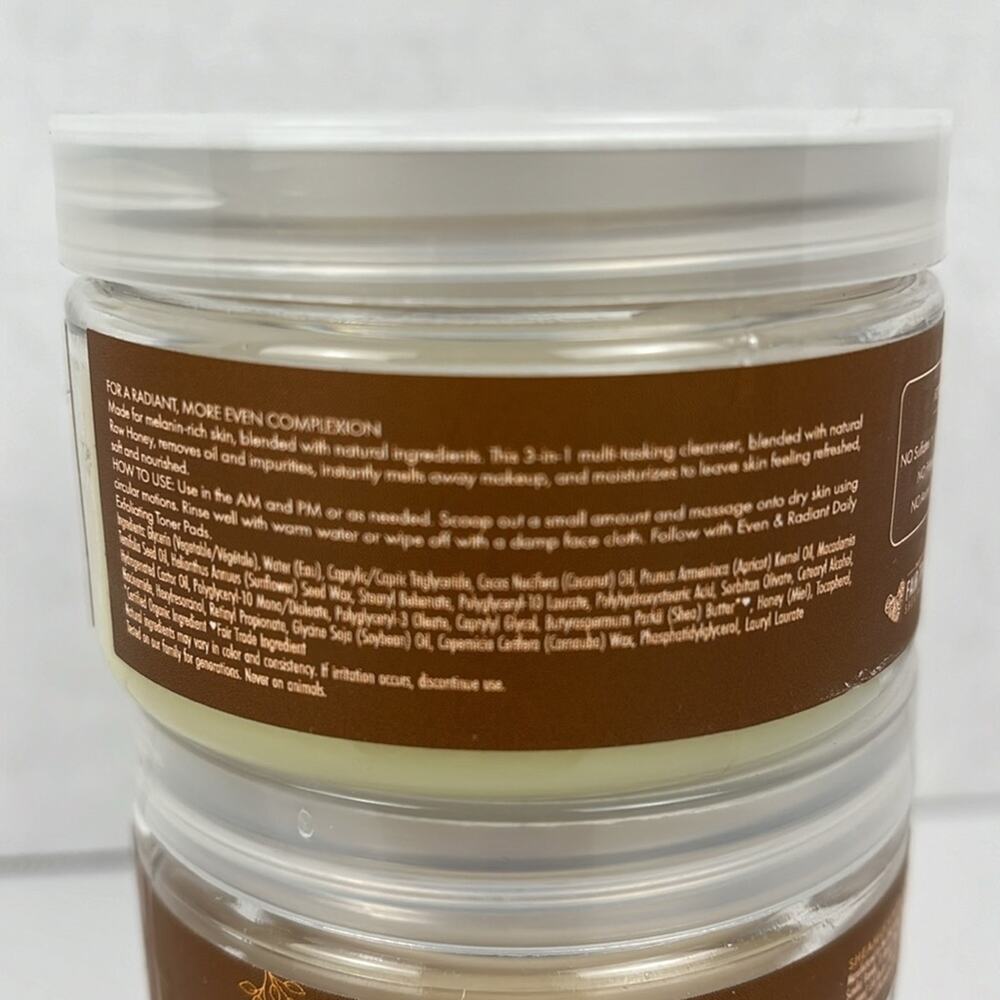 Shea Moisture Even & Radiant Honey Bundle ~ Melting Cleansing Balm + Toner Pads - Picture 4 of 5